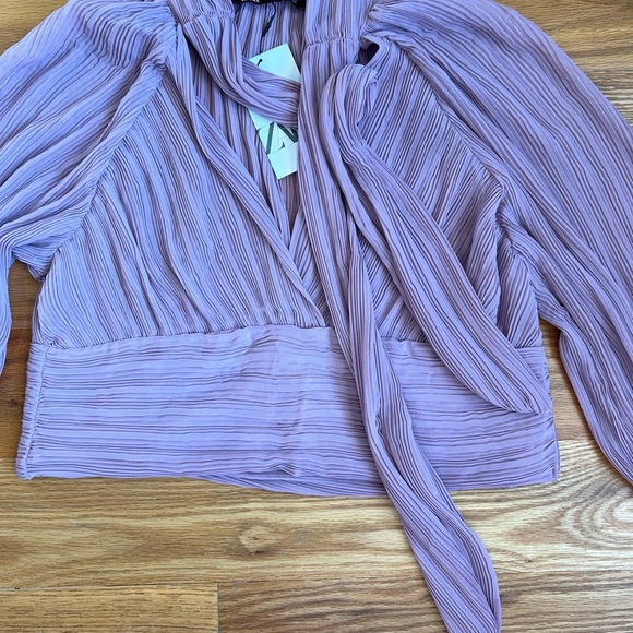 Zara Tied Pleated Top - Picture 9 of 10